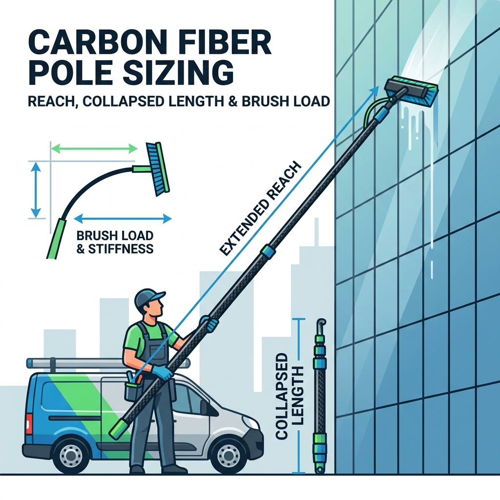 How to Size a Carbon Fiber Cleaning Pole: Reach, Collapsed Length, and Brush Load