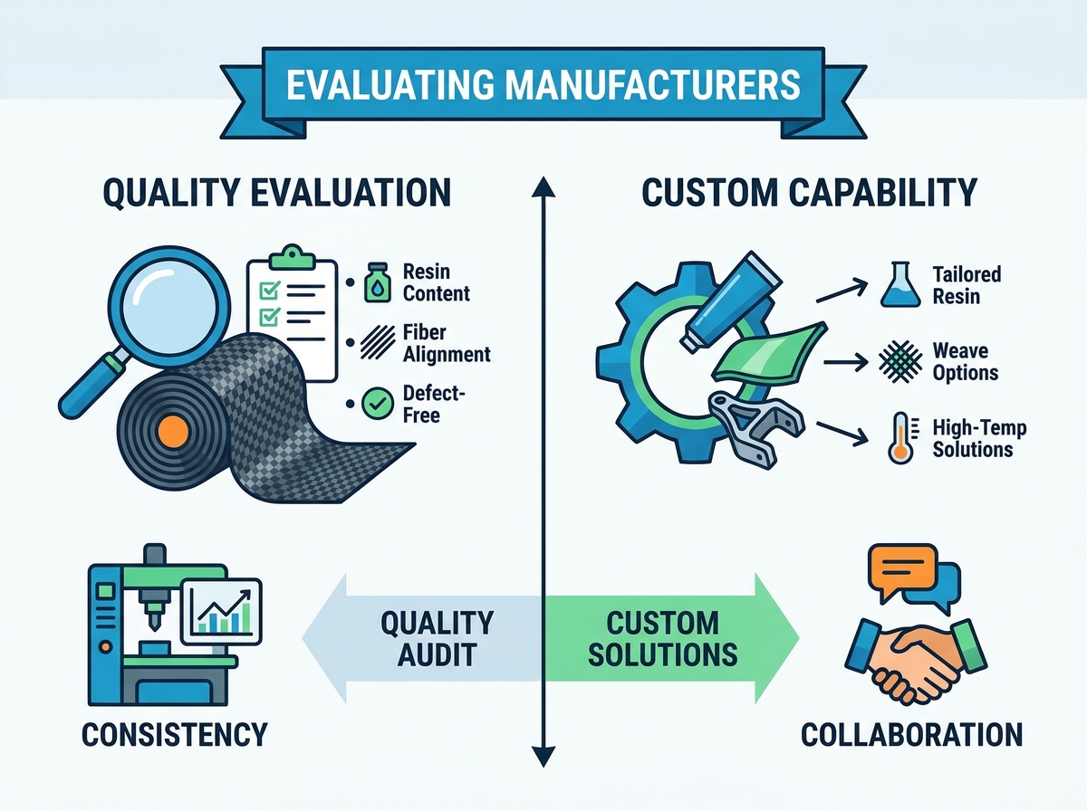 Carbon fiber prepreg manufacturing process and quality inspection