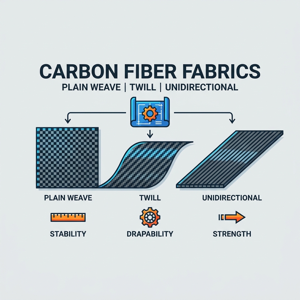 Plain Weave vs Twill vs Unidirectional Carbon Fiber Fabric: Which Fits Your Part?